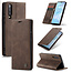 CaseMe - Huawei P30 hoesje - Wallet Book Case - Magneetsluiting - Donker Bruin