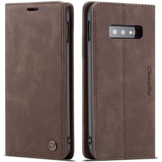 CaseMe CaseMe - Samsung Galaxy S10e hoesje - Wallet Book Case - Magneetsluiting - Donker Bruin