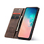 CaseMe - Samsung Galaxy S10e hoesje - Wallet Book Case - Magneetsluiting - Donker Bruin