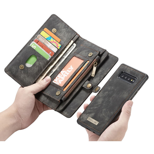 CaseMe - Samusng Galaxy S10 hoesje - 2 in 1 Wallet Book Case - Zwart