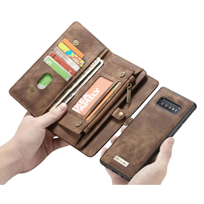 CaseMe - Samusng Galaxy S10 hoesje - 2 in 1 Wallet Book Case - Bruin