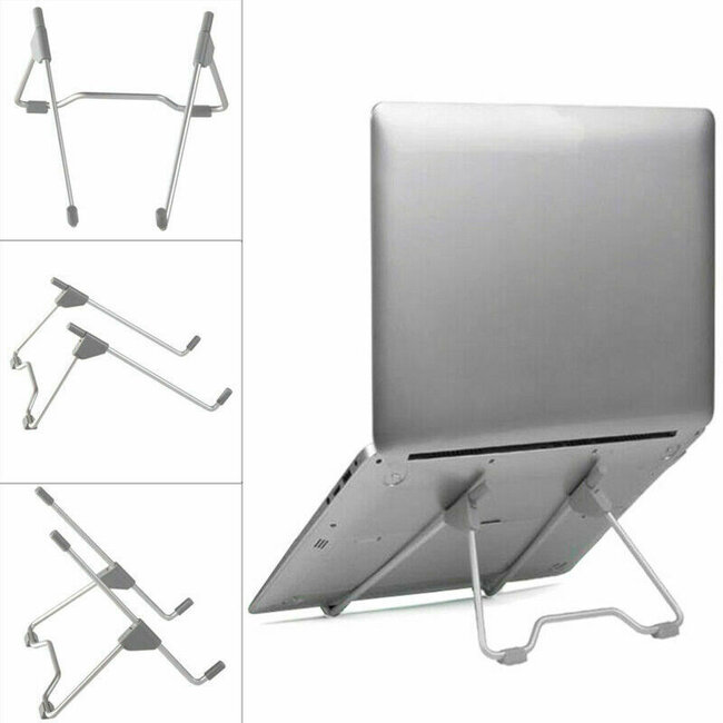 Universele Verstelbare & Opvouwbare Laptop Standaard  Aluminium Stand - Zilver