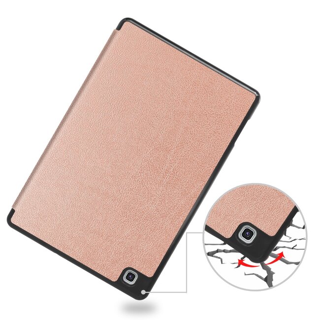 Case2go - Hoes voor de Samsung Galaxy Tab S6 Lite - Tri-Fold Book Case met Stylus Pen houder - Rosé Goud