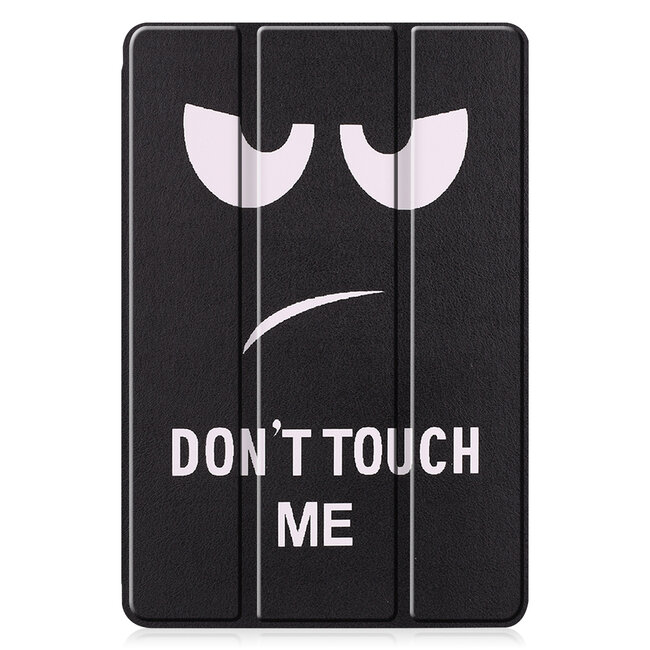 Case2go - Hoes voor de Samsung Galaxy Tab S6 Lite - Tri-Fold Book Case met Stylus Pen houder - Don't Touch Me