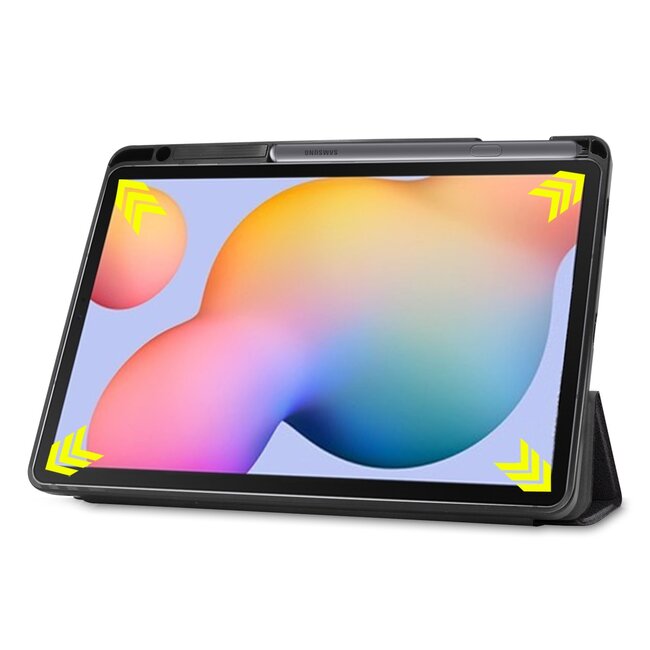 Case2go - Hoes voor de Samsung Galaxy Tab S6 Lite - Tri-Fold Book Case met Stylus Pen houder - Don't Touch Me