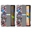 Case2go - Hoes voor de Samsung Galaxy Tab S6 Lite - Tri-Fold Book Case met Stylus Pen houder - Graffiti