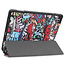 Case2go - Hoes voor de Samsung Galaxy Tab S6 Lite - Tri-Fold Book Case met Stylus Pen houder - Graffiti