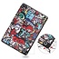 Case2go - Hoes voor de Samsung Galaxy Tab S6 Lite - Tri-Fold Book Case met Stylus Pen houder - Graffiti