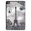 Case2go - Hoes voor de Samsung Galaxy Tab S6 Lite - Tri-Fold Book Case met Stylus Pen houder - Eiffeltoren