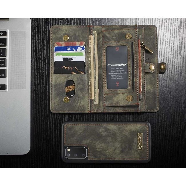 CaseMe - Samsung Galaxy S20 Plus hoesje - 2 in 1 Wallet Book Case - Zwart