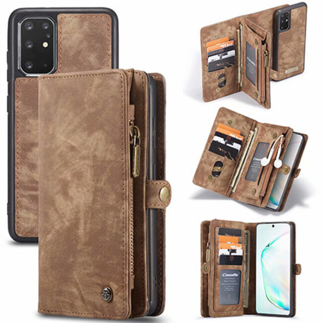 CaseMe - Samsung Galaxy S20 Plus hoesje - 2 in 1 Wallet Book Case - Bruin