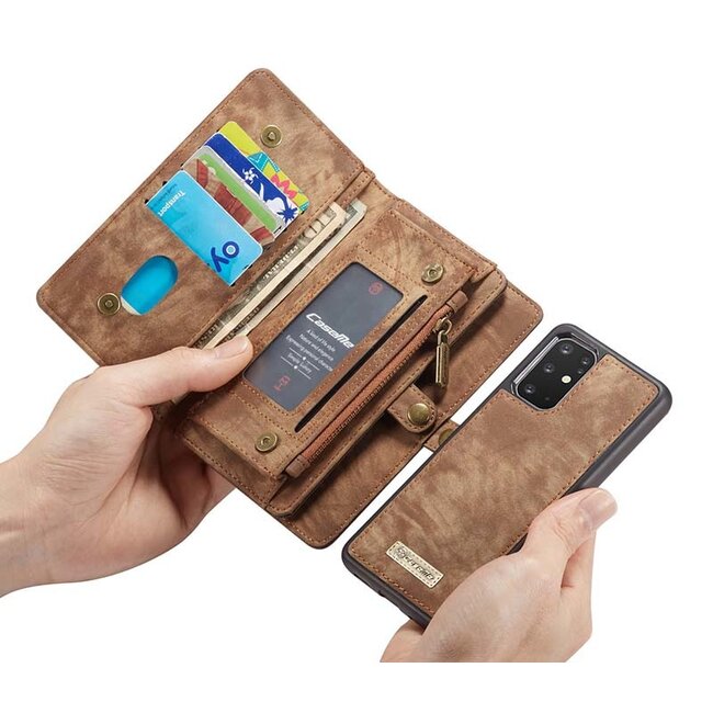CaseMe - Samsung Galaxy S20 Plus hoesje - 2 in 1 Wallet Book Case - Bruin