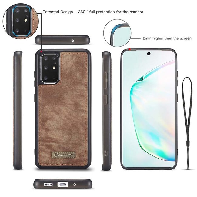 CaseMe - Samsung Galaxy S20 Plus hoesje - 2 in 1 Wallet Book Case - Bruin