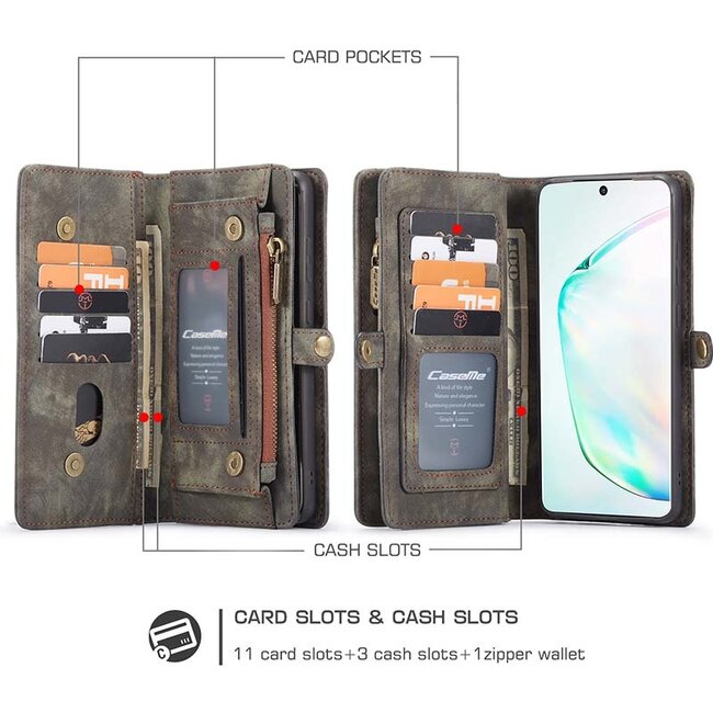 CaseMe - Samsung Galaxy S20 Ultra hoesje - 2 in 1 Wallet Book Case - Zwart