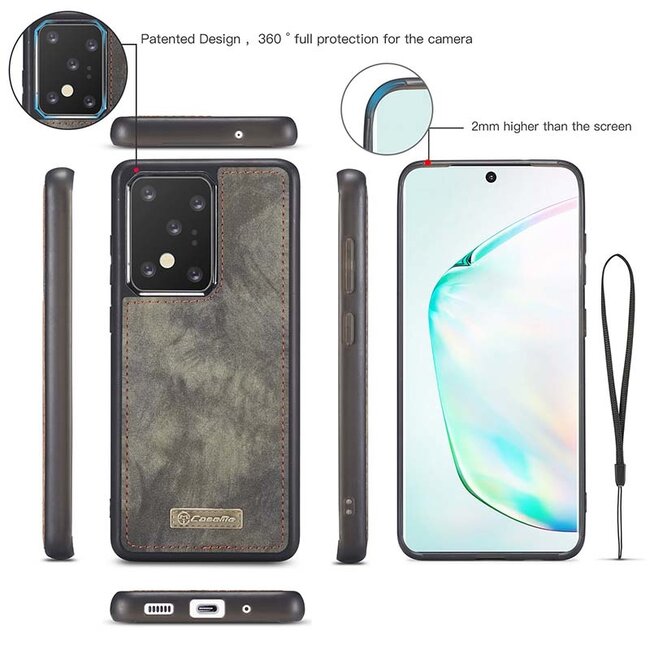 CaseMe - Samsung Galaxy S20 Ultra hoesje - 2 in 1 Wallet Book Case - Zwart