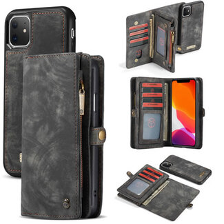 CaseMe CaseMe - iPhone 11 hoesje - 2 in 1 Wallet Book Case - Zwart