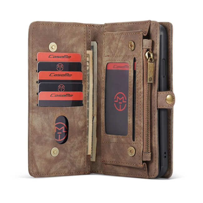 CaseMe - iPhone 11 Pro hoesje - 2 in 1 Wallet Book Case - Bruin
