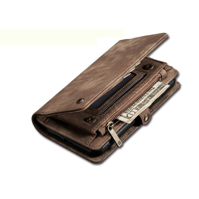 CaseMe - iPhone 11 Pro hoesje - 2 in 1 Wallet Book Case - Bruin