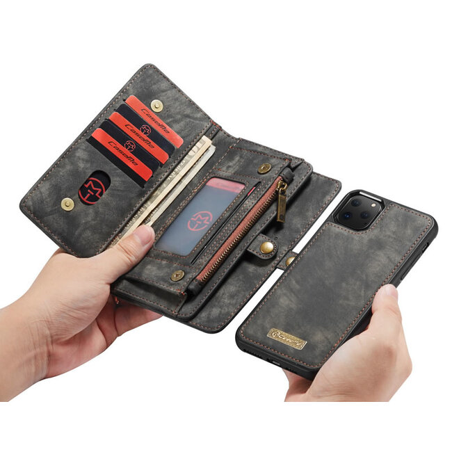 CaseMe - iPhone 11 Pro Max Hoesje - 2 in 1 Wallet Book Case - Zwart