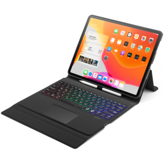 Case2go iPad Pro 12.9 (2018) Case - QWERTY Bluetooth Toetsenbord hoes - Toetsenbord verlichting - Touchpad - Zwart