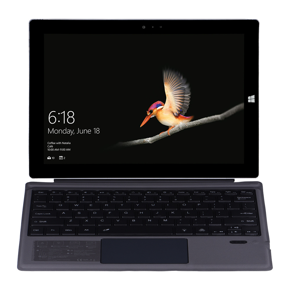 Instrument Recensie Verlichten Microsoft Surface Pro 3/4/5/6/7 - Bluetooth Toetsenbord - Met Touchpad en  Achtergrond verlichting - Zwart | Case2go.nl