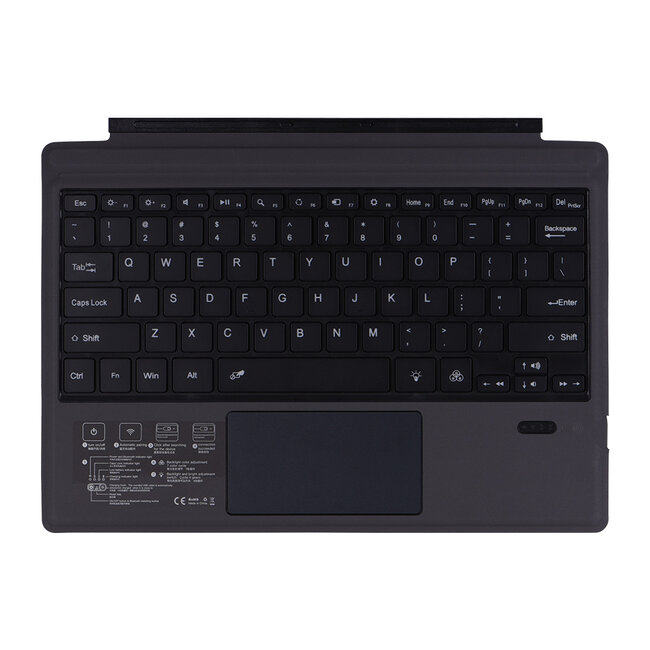 Microsoft Surface Pro 3/4/5/6/7 - Bluetooth Toetsenbord Cover - QWERTY - Met touchpad en toetsenbord verlichting - Zwart