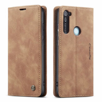 CaseMe CaseMe - Xiaomi Redmi Note 8 hoesje - Wallet Book Case - Magneetsluiting - Licht Bruin