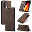 CaseMe - Xiaomi Redmi Note 8 hoesje - Wallet Book Case - Magneetsluiting - Donker Bruin