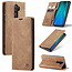 CaseMe - Xiaomi Redmi Note 8 Pro hoesje - Wallet Book Case - Magneetsluiting - Licht Bruin