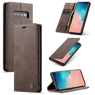 CaseMe CaseMe - Samsung Galaxy S10 5G hoesje - Wallet Book Case - Magneetsluiting - Donker Bruin