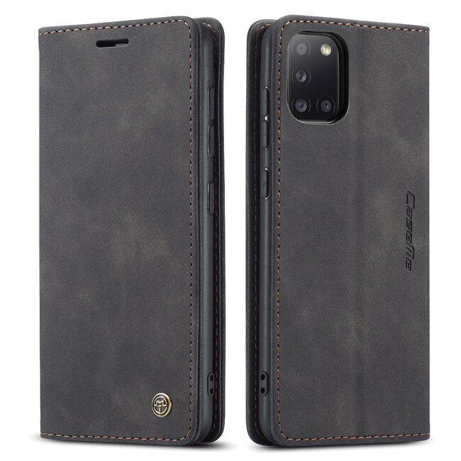 CaseMe - Samsung Galaxy A31 hoesje - Wallet Book Case - Magneetsluiting - Zwart