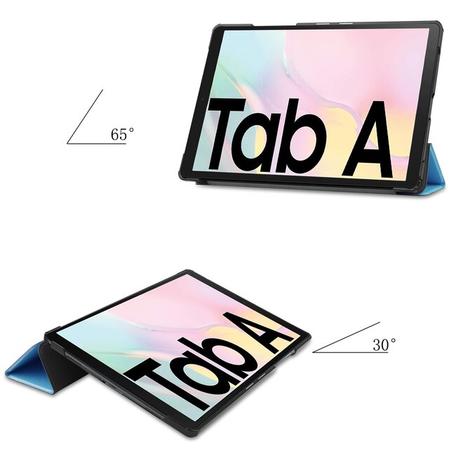 Case2go - Hoes voor de Samsung Galaxy Tab A7 (2020) - Tri-Fold Book Case - Licht Blauw