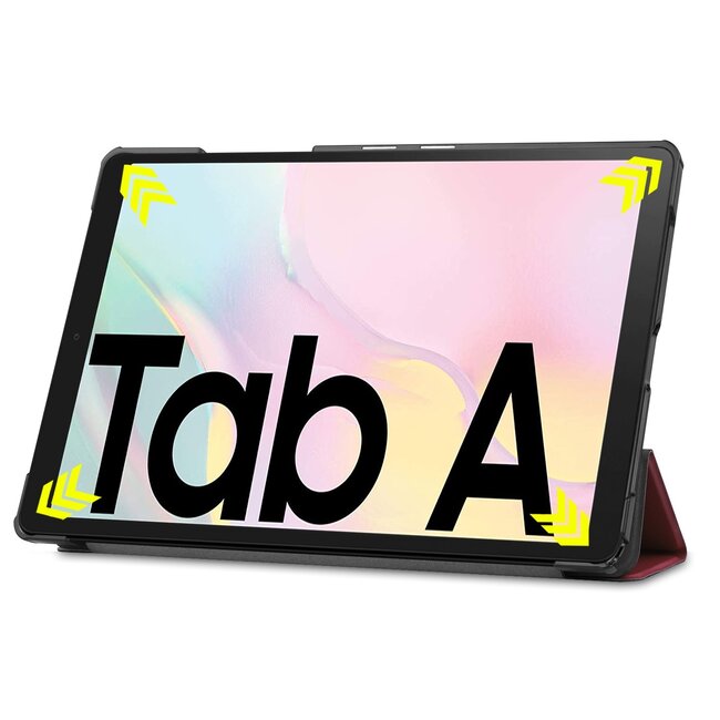 Case2go - Hoes voor de Samsung Galaxy Tab A7 (2020) - Tri-Fold Book Case - Donker Rood