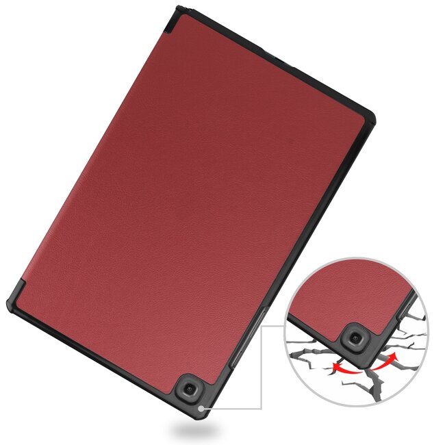 Case2go - Hoes voor de Samsung Galaxy Tab A7 (2020) - Tri-Fold Book Case - Donker Rood