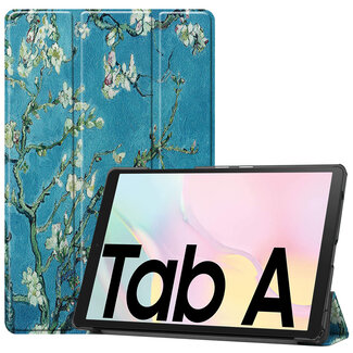 Case2go Samsung Galaxy Tab A7 (2020) hoes - Tri-Fold Book Case - Witte Bloesem