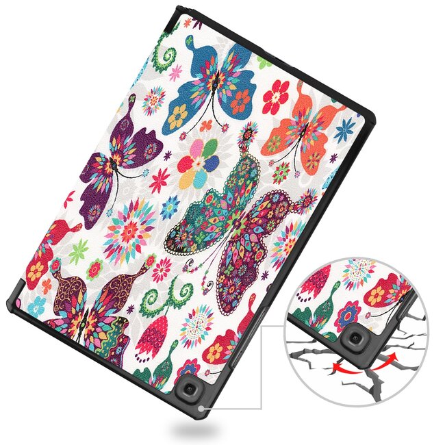 Case2go - Hoes voor de Samsung Galaxy Tab A7 (2020) - Tri-Fold Book Case - Vlinders