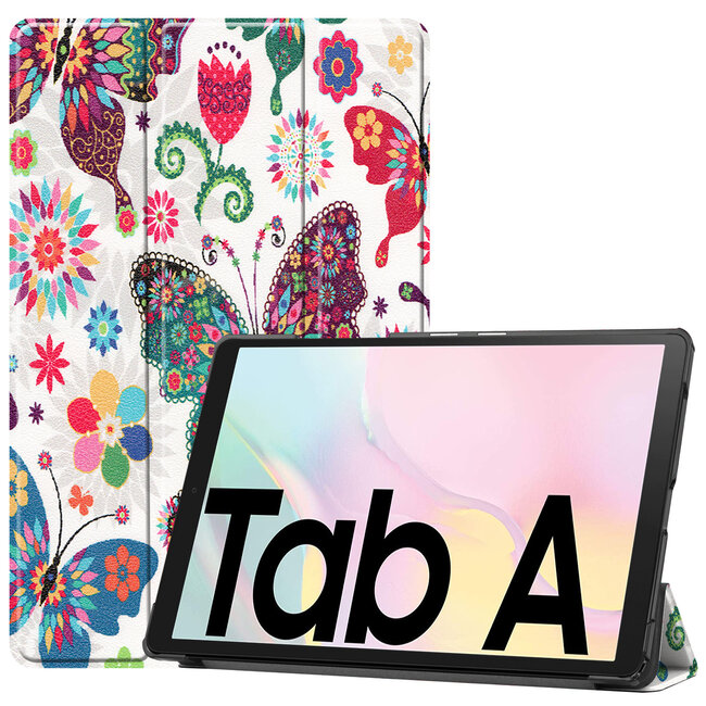 Case2go - Hoes voor de Samsung Galaxy Tab A7 (2020) - Tri-Fold Book Case - Vlinders