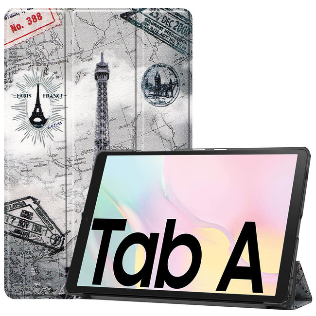 Case2go - Hoes voor de Samsung Galaxy Tab A7 (2020) - Tri-Fold Book Case - Eiffeltoren