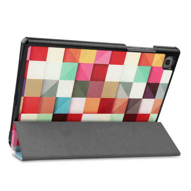 Case2go - Hoes voor de Samsung Galaxy Tab A7 (2020) - Tri-Fold Book Case - Blocks