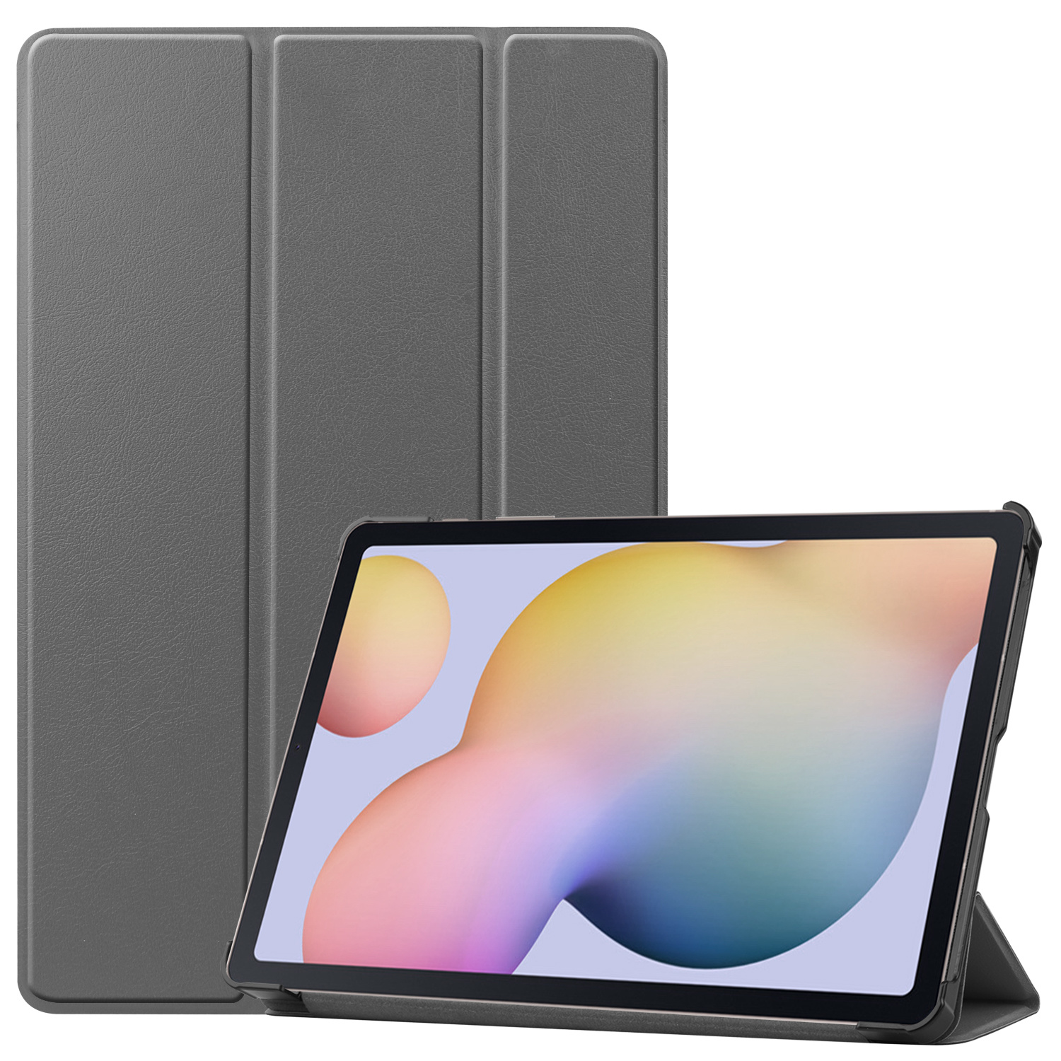 Samsung Galaxy Tab S7 Hoes (2020) - Tri-Fold Book Case - Grijs afbeelding
