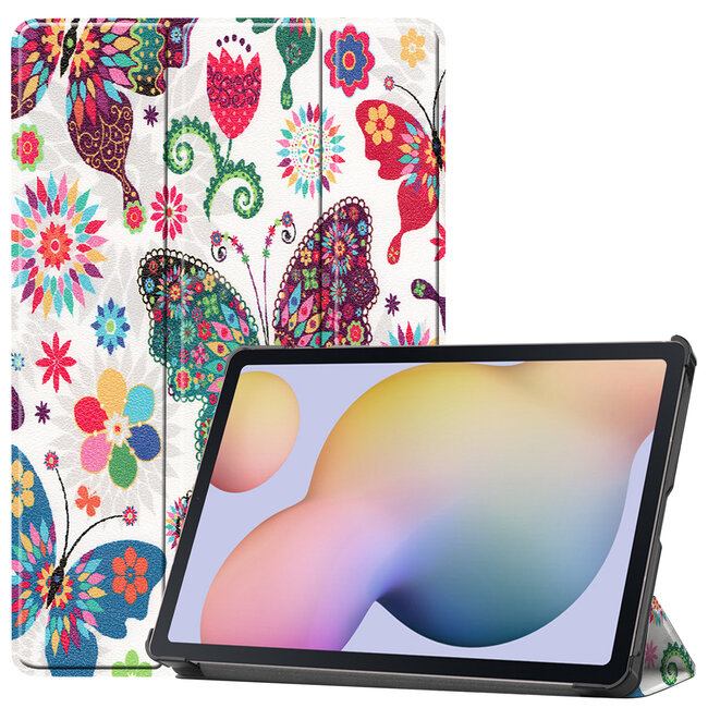 Case2go - Hoes voor de Samsung Galaxy Tab S7 (2020) - Tri-Fold Book Case - Vlinders