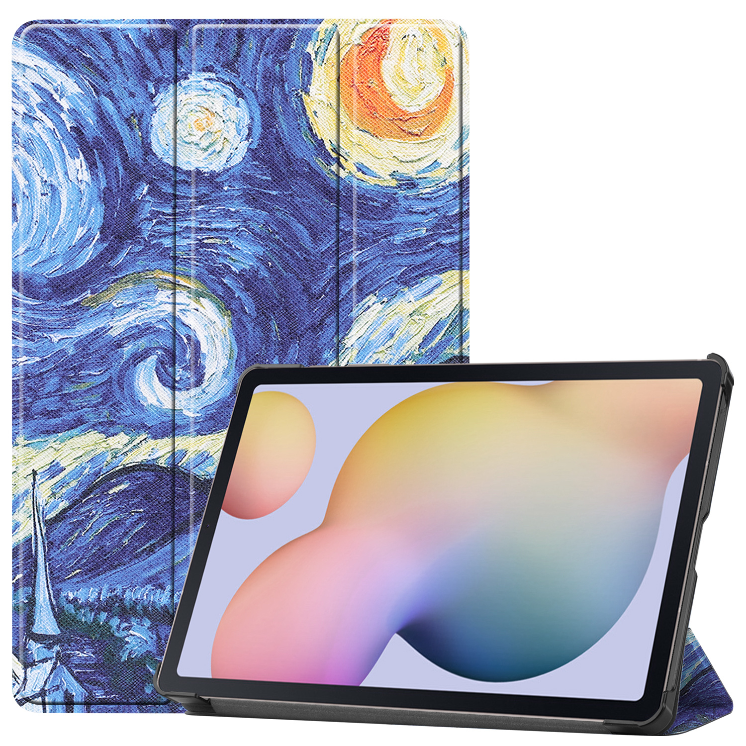 Samsung Galaxy Tab S7 Hoes (2020) - Tri-Fold Book Case - Sterrenhemel afbeelding
