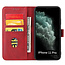 Case2go - Hoesje geschikt voor iPhone 11 Pro Max - Wallet Book Case -  Ruimte voor 3 pasjes - Rood