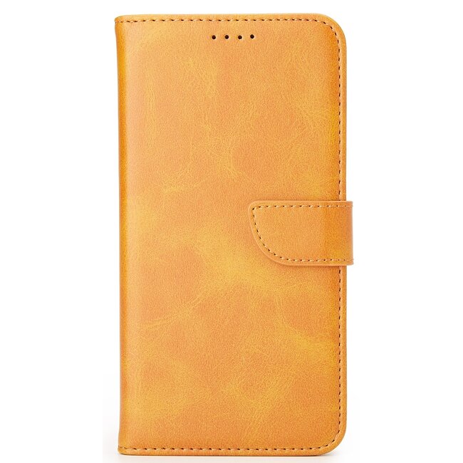 Case2go - Hoesje geschikt voor Samsung Galaxy A11 - Wallet Book Case -  Ruimte voor 3 pasjes - Licht Bruin