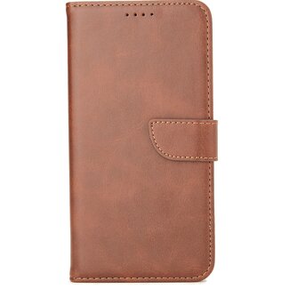 Case2go Case2go - Hoesje geschikt voor Samsung Galaxy A71 5G - Wallet Book Case -  Ruimte voor 3 pasjes - Donker Bruin