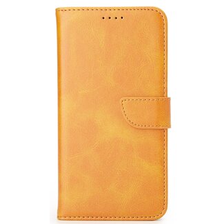 Case2go Case2go - Hoesje geschikt voor Samsung Galaxy M01 - Wallet Book Case -  Ruimte voor 3 pasjes - Licht Bruin