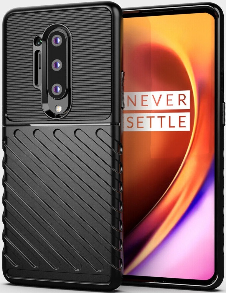 Case2go - Hoesje geschikt voor OnePlus 8 - Schokbestendige TPU Back Cover - Zwart afbeelding