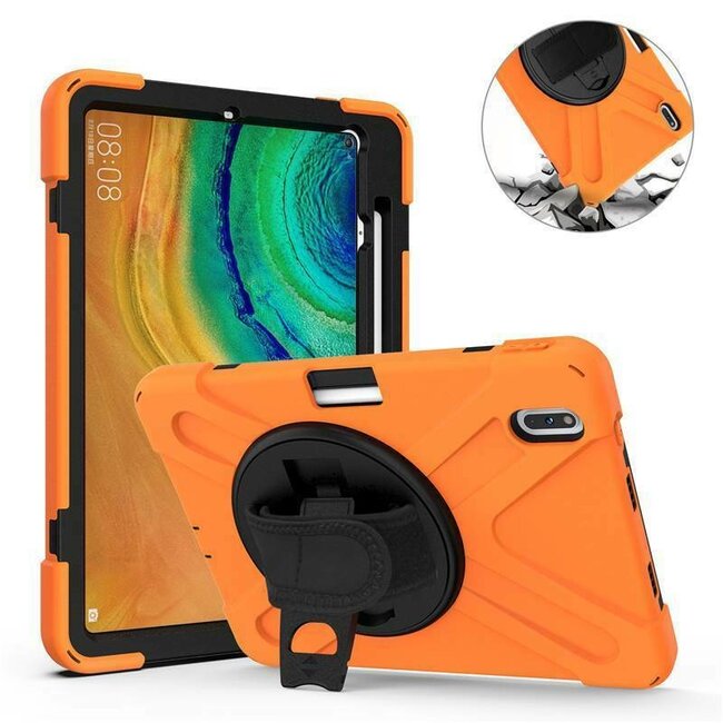 Case2go - Hoes voor Huawei MatePad Pro 10.8 - Hand Strap Armor Case - Oranje