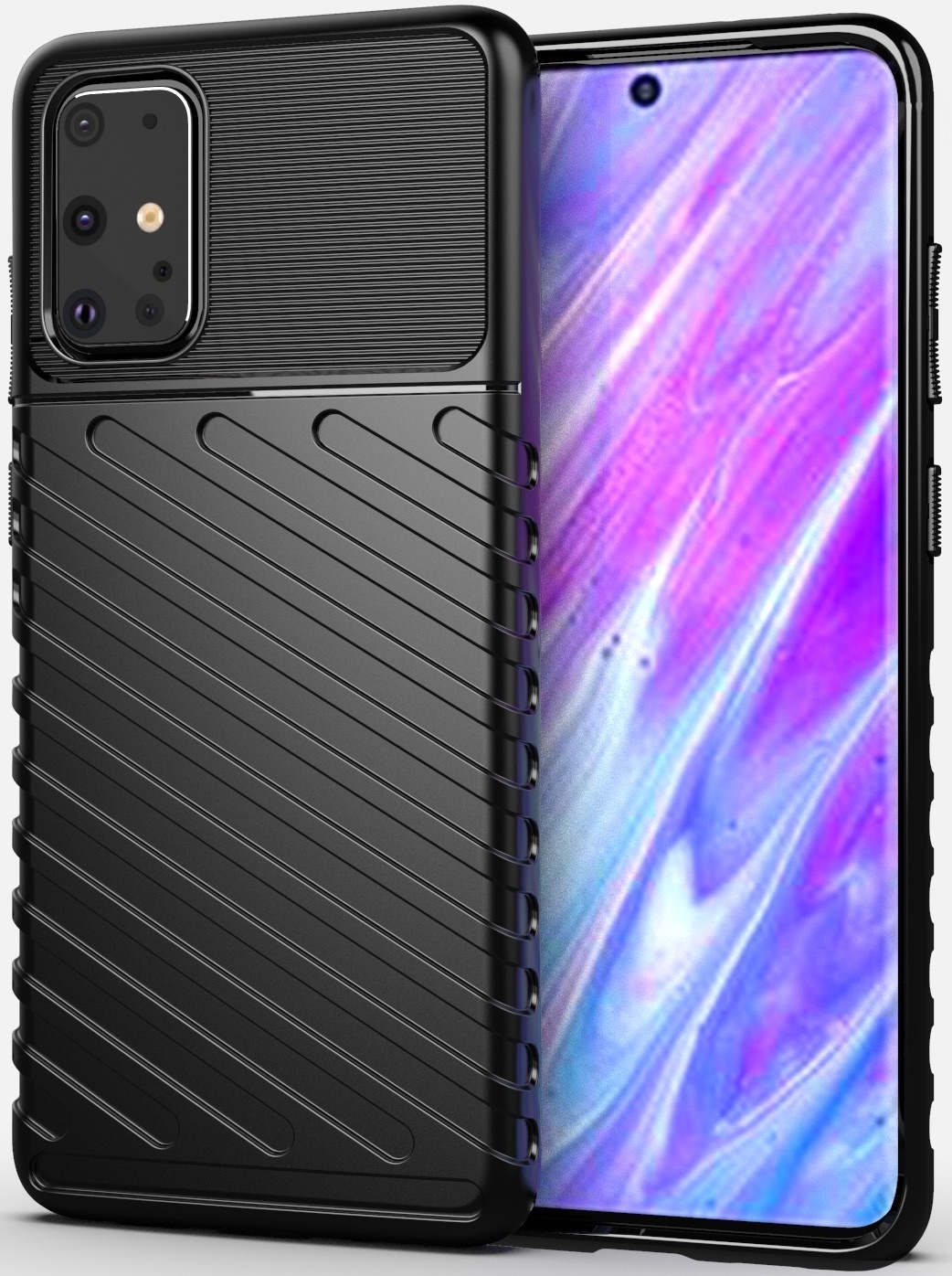 Case2go - Hoesje geschikt voor Samsung Galaxy S20 Plus - Schokbestendige TPU Back Cover - Zwart afbeelding