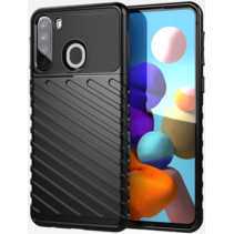 Case2go - Hoesje geschikt voor Samsung Galaxy A21s - Schokbestendige TPU Back Cover - Zwart